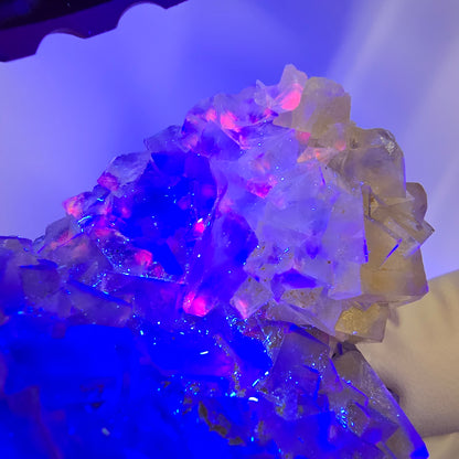 Phantom Fluorit Würfel Stufe, gelb grün Honey Pocket Mine, Okorusu, Namibia 88*66*32mm