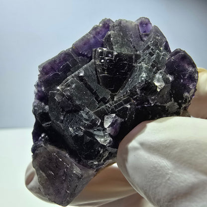 Phantom Fluorit Würfel Stufe, lila weiß Okorusu, Namibia 53*40*28mm