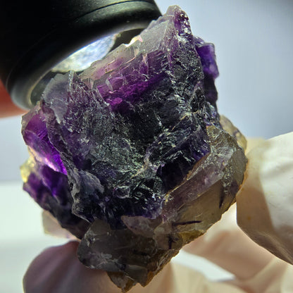 Phantom Fluorit Würfel Stufe, lila weiß Okorusu, Namibia 53*40*28mm