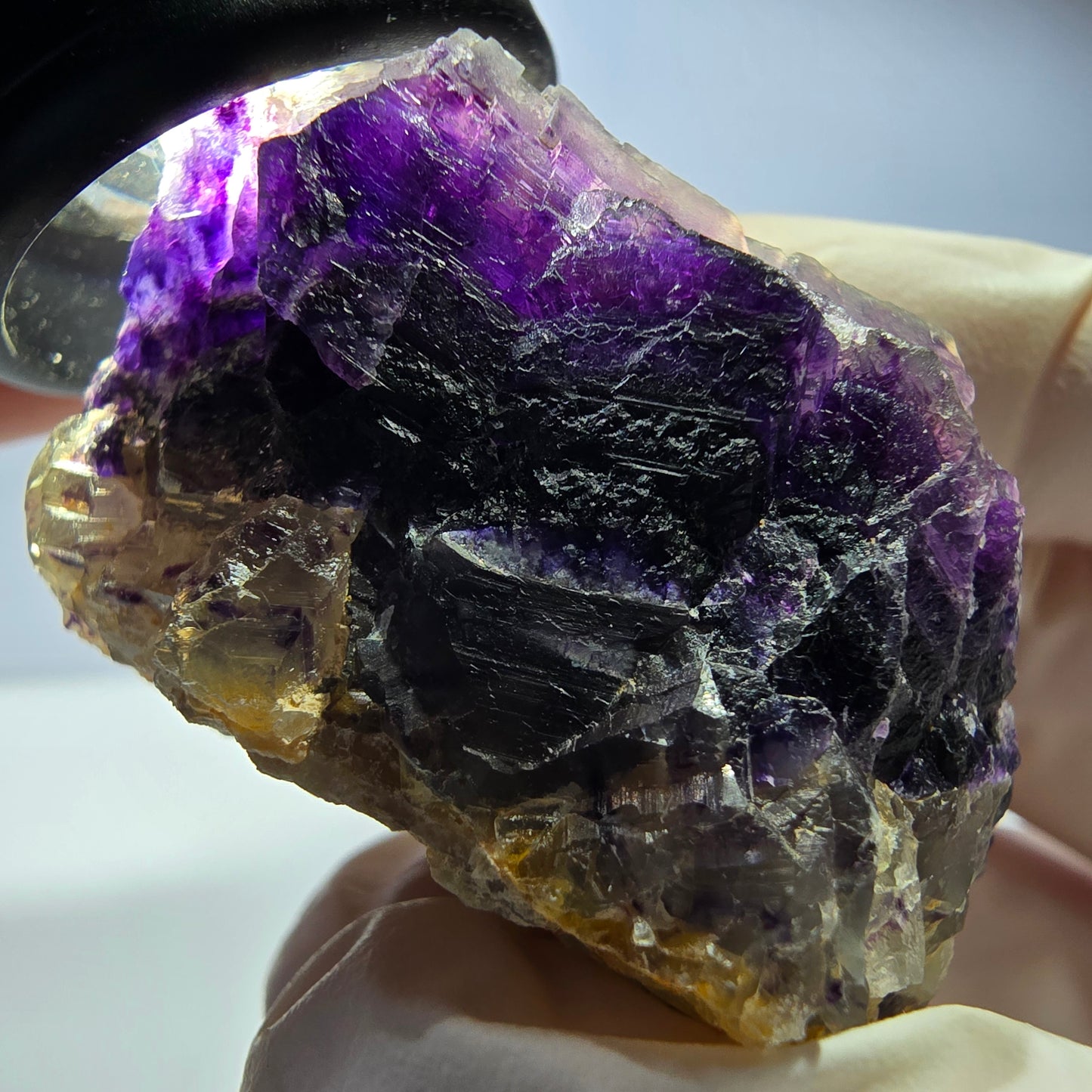 Phantom Fluorit Würfel Stufe, lila weiß Okorusu, Namibia 53*40*28mm