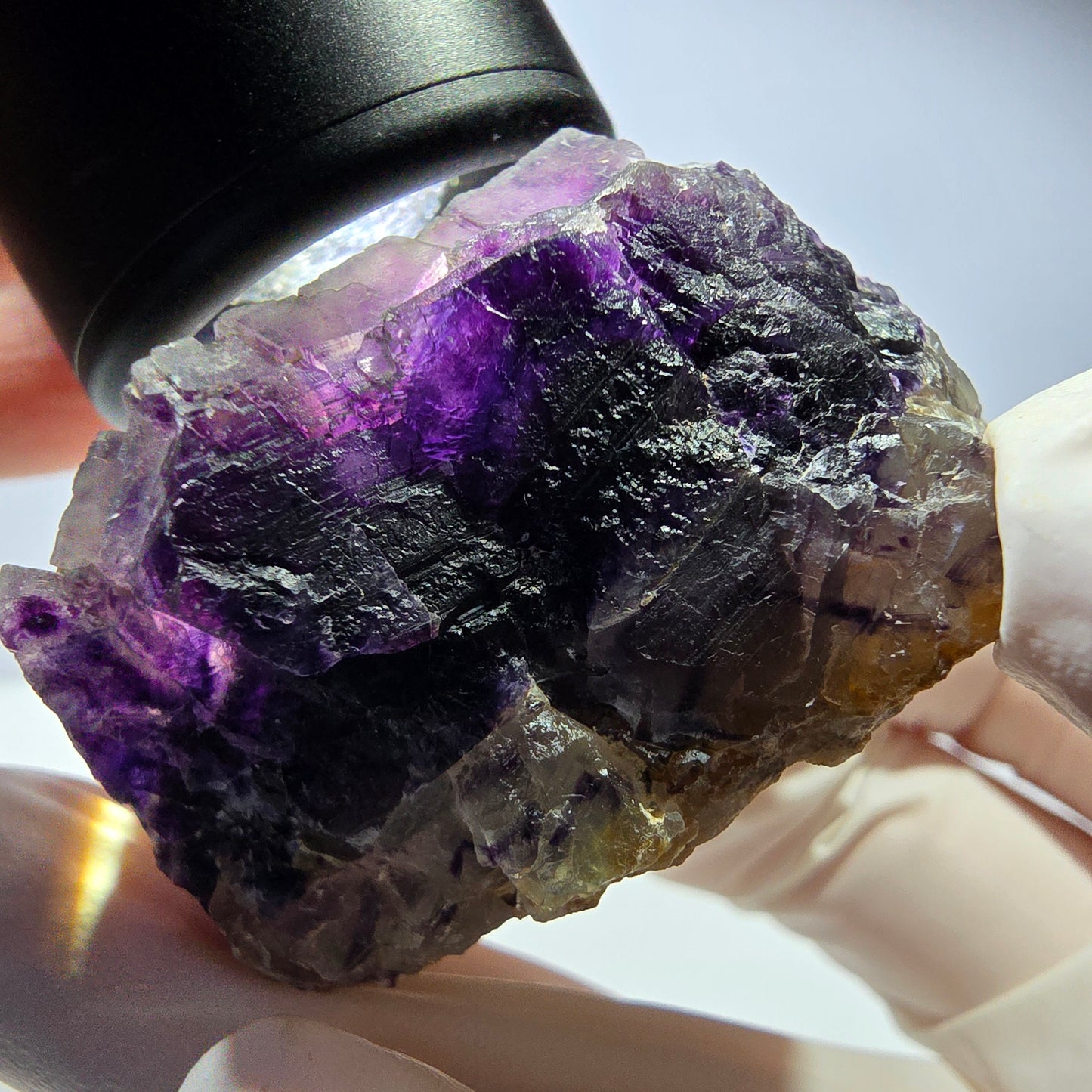 Phantom Fluorit Würfel Stufe, lila weiß Okorusu, Namibia 53*40*28mm