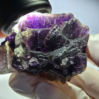 Phantom Fluorit Würfel Stufe, lila weiß Okorusu, Namibia 53*40*28mm