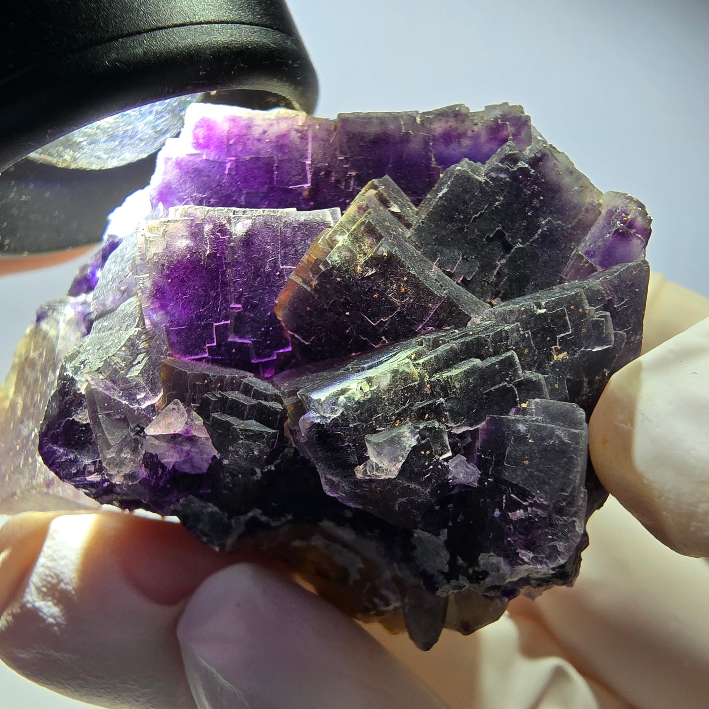 Phantom Fluorit Würfel Stufe, lila weiß Okorusu, Namibia 53*40*28mm