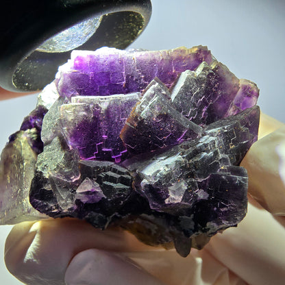 Phantom Fluorit Würfel Stufe, lila weiß Okorusu, Namibia 53*40*28mm