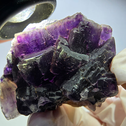 Phantom Fluorit Würfel Stufe, lila weiß Okorusu, Namibia 53*40*28mm