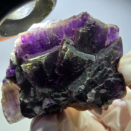 Phantom Fluorit Würfel Stufe, lila weiß Okorusu, Namibia 53*40*28mm