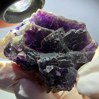 Phantom Fluorit Würfel Stufe, lila weiß Okorusu, Namibia 53*40*28mm