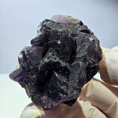 Phantom Fluorit Würfel Stufe, lila weiß Okorusu, Namibia 53*40*28mm