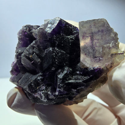 Phantom Fluorit Würfel Stufe, lila weiß Okorusu, Namibia 53*40*28mm