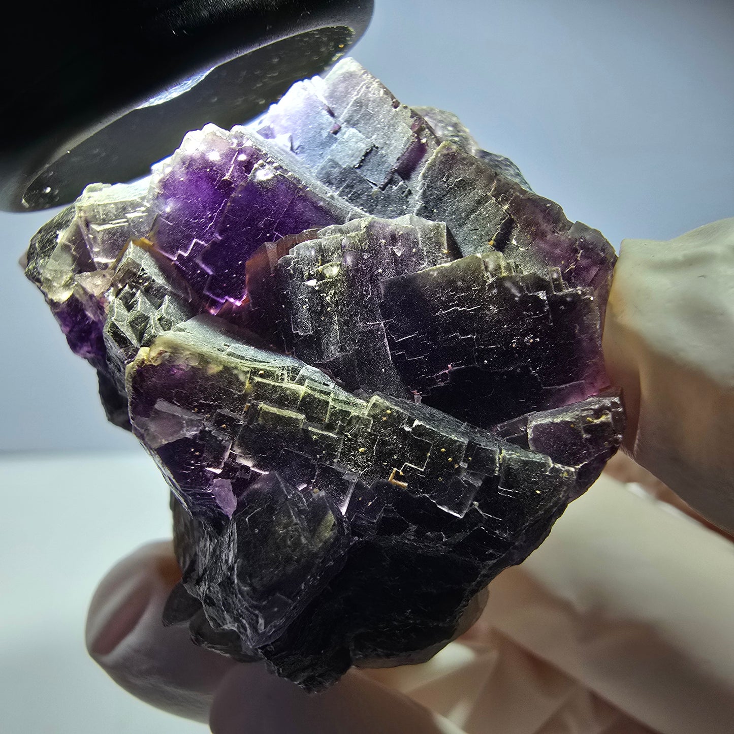 Phantom Fluorit Würfel Stufe, lila weiß Okorusu, Namibia 53*40*28mm