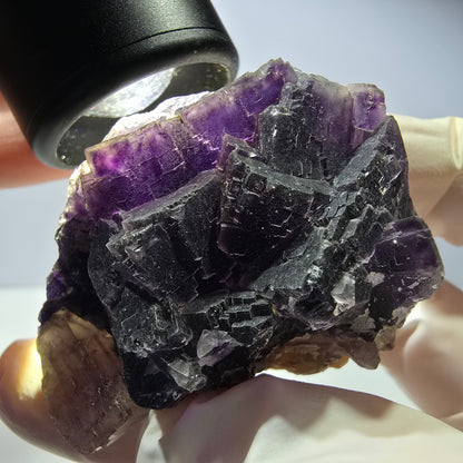 Phantom Fluorit Würfel Stufe, lila weiß Okorusu, Namibia 53*40*28mm