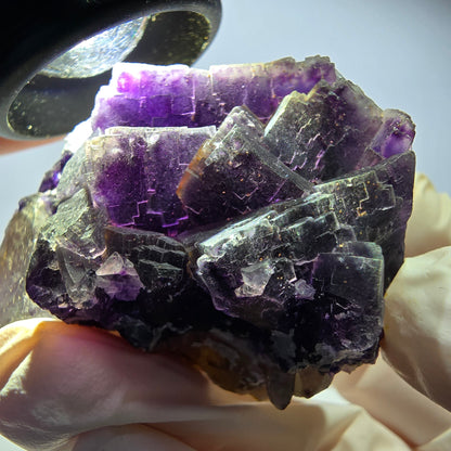 Phantom Fluorit Würfel Stufe, lila weiß Okorusu, Namibia 53*40*28mm