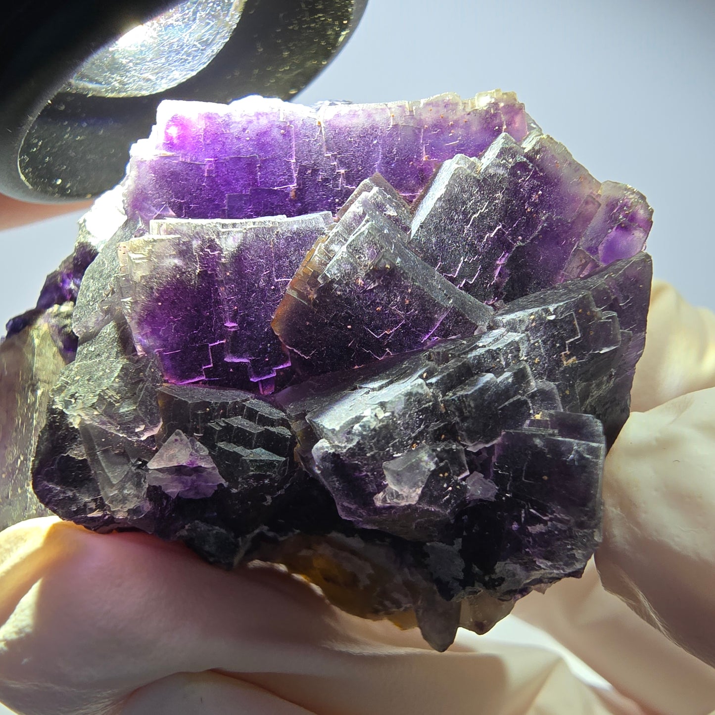 Phantom Fluorit Würfel Stufe, lila weiß Okorusu, Namibia 53*40*28mm