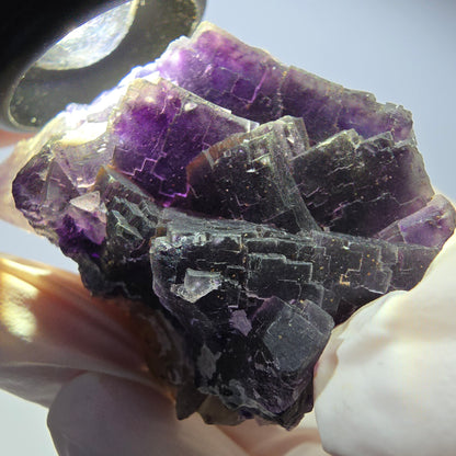 Phantom Fluorit Würfel Stufe, lila weiß Okorusu, Namibia 53*40*28mm