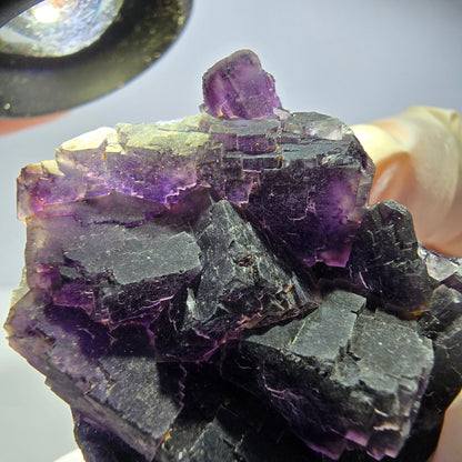 Phantom Fluorit Würfel Stufe, lila weiß Okorusu, Namibia 53*40*28mm