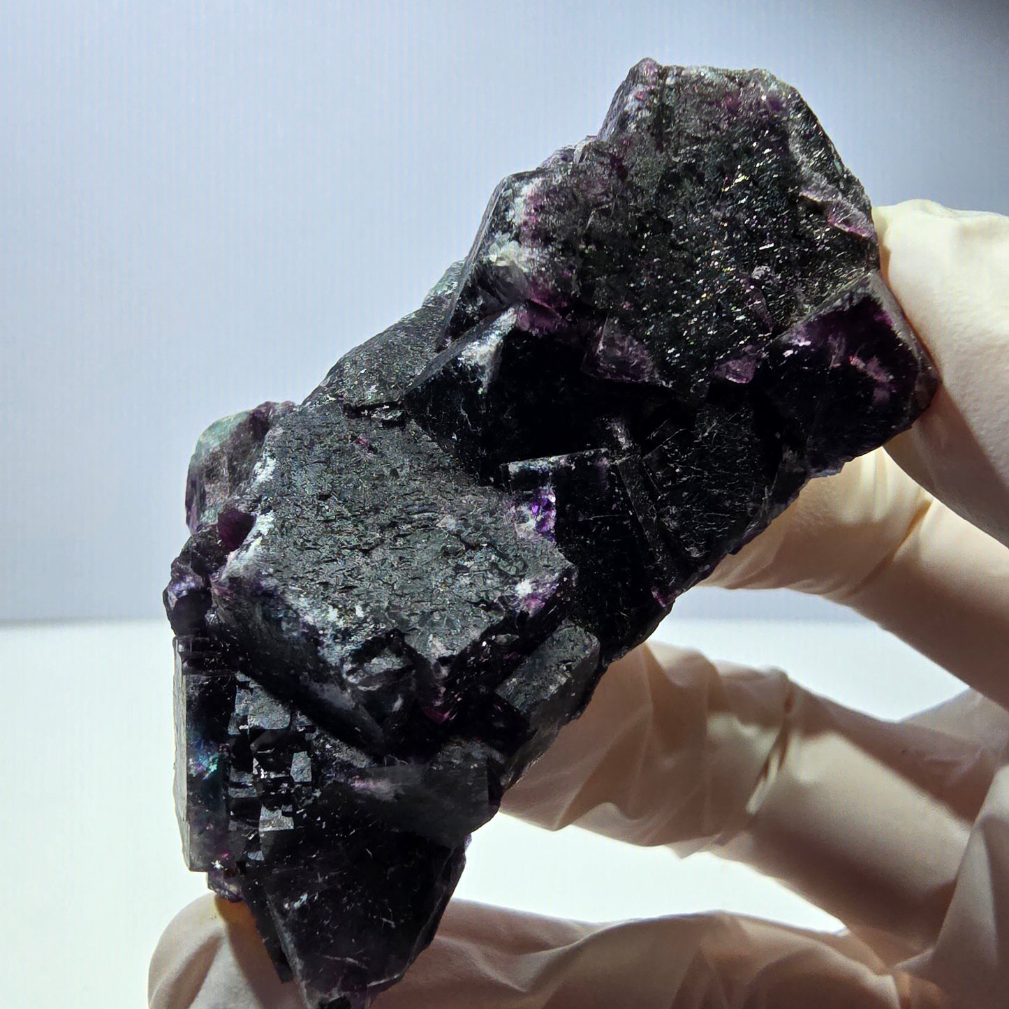 Phantom Fluorit Würfel Stufe, lila grün Okorusu, Namibia 66*39*20mm
