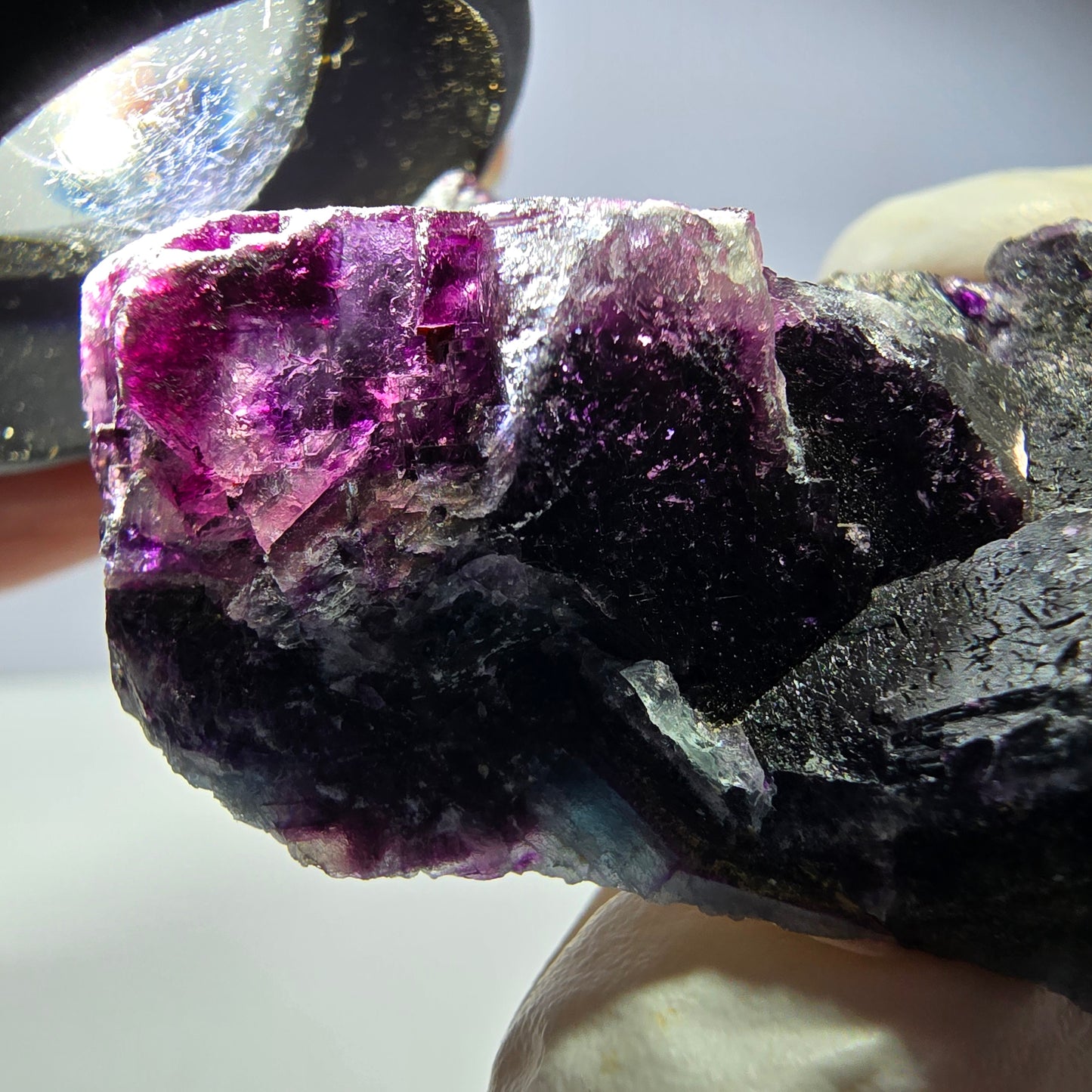 Phantom Fluorit Würfel Stufe, lila grün Okorusu, Namibia 66*39*20mm