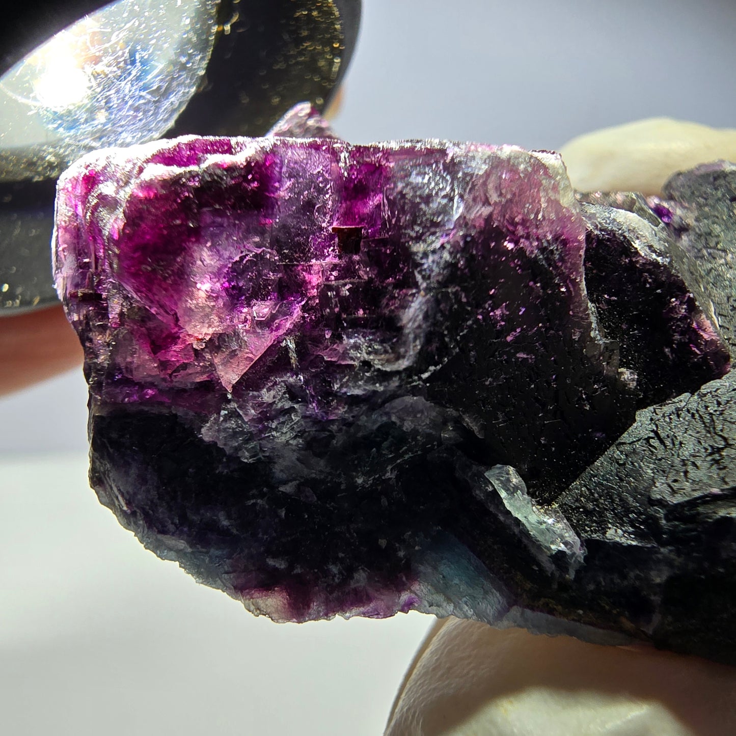 Phantom Fluorit Würfel Stufe, lila grün Okorusu, Namibia 66*39*20mm