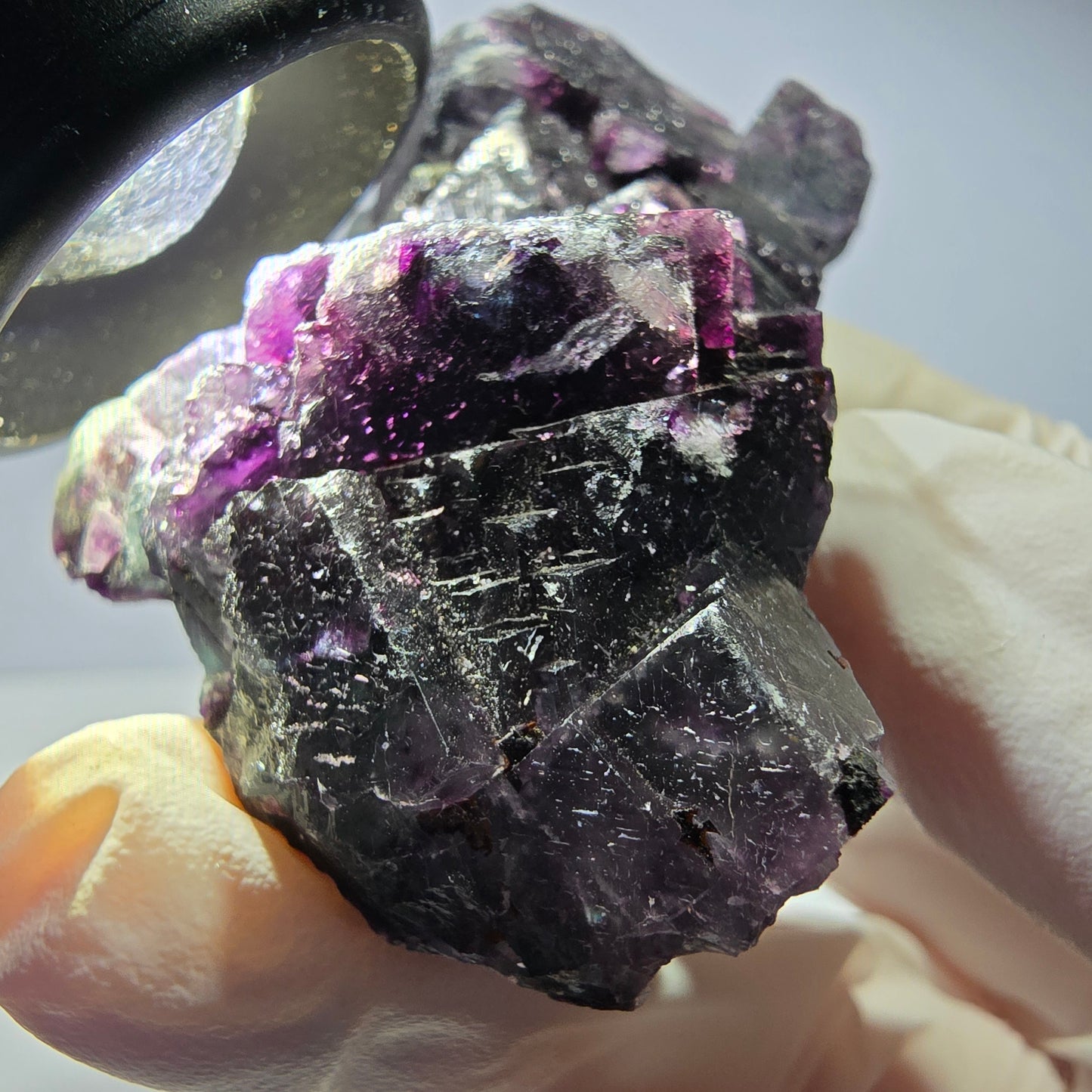 Phantom Fluorit Würfel Stufe, lila grün Okorusu, Namibia 66*39*20mm