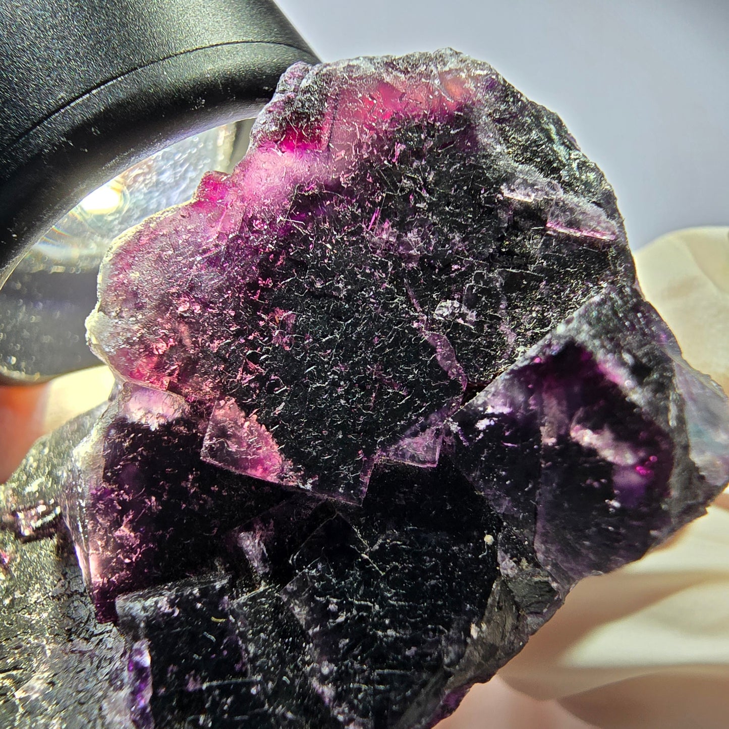 Phantom Fluorit Würfel Stufe, lila grün Okorusu, Namibia 66*39*20mm