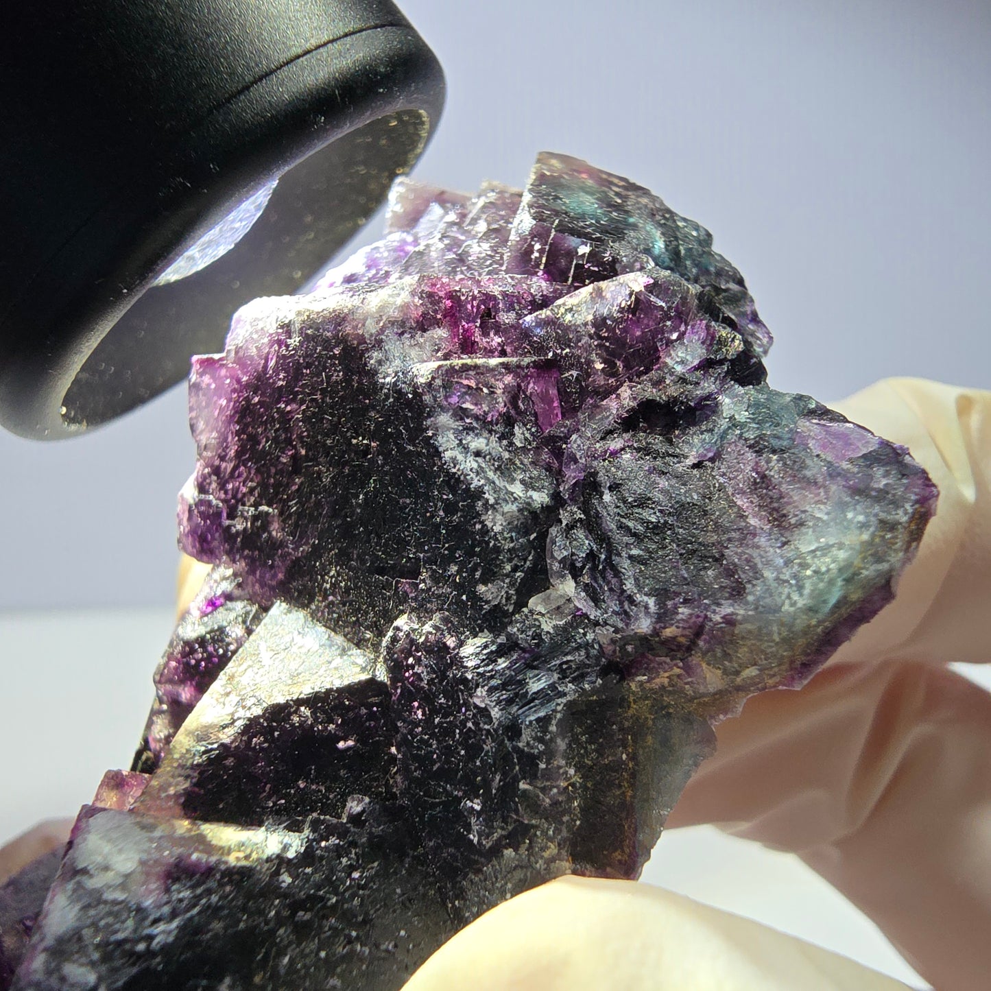 Phantom Fluorit Würfel Stufe, lila grün Okorusu, Namibia 66*39*20mm