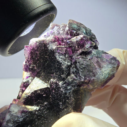 Phantom Fluorit Würfel Stufe, lila grün Okorusu, Namibia 66*39*20mm