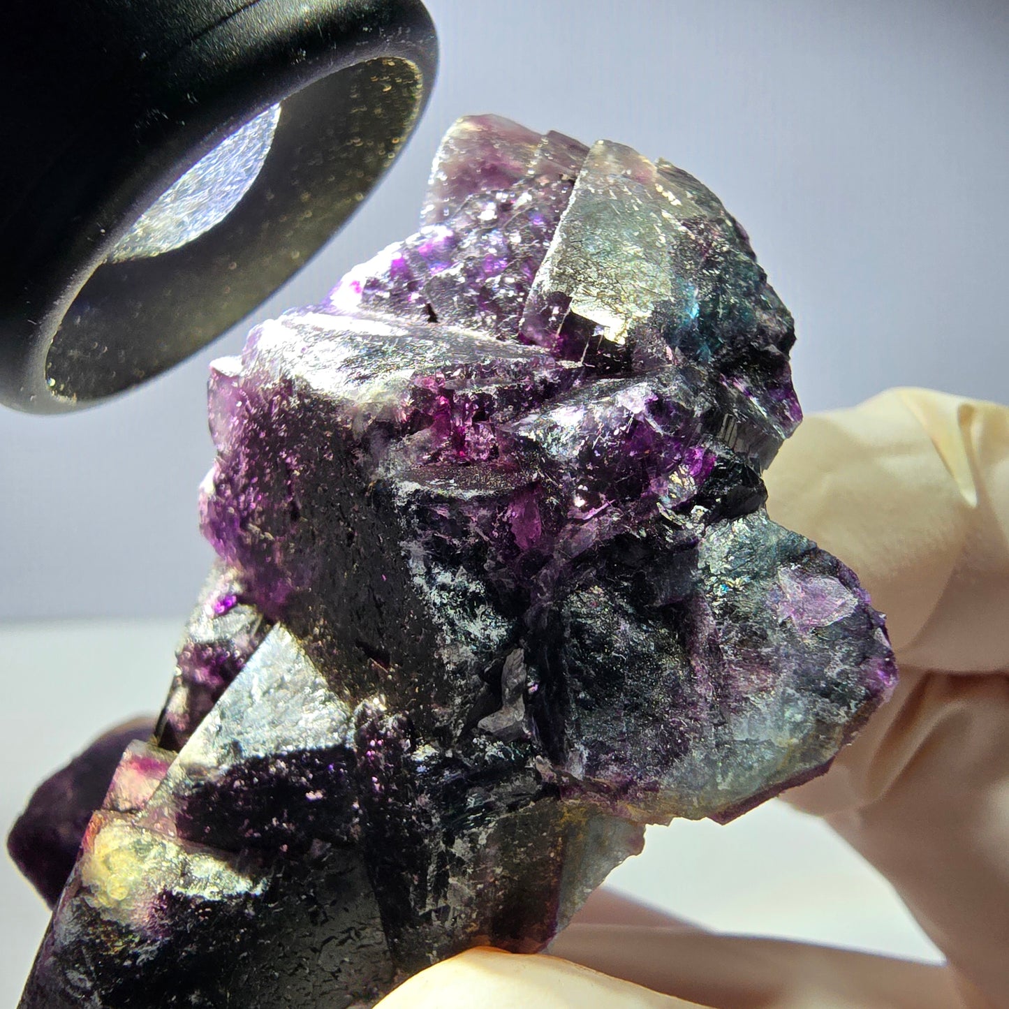 Phantom Fluorit Würfel Stufe, lila grün Okorusu, Namibia 66*39*20mm
