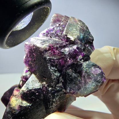 Phantom Fluorit Würfel Stufe, lila grün Okorusu, Namibia 66*39*20mm