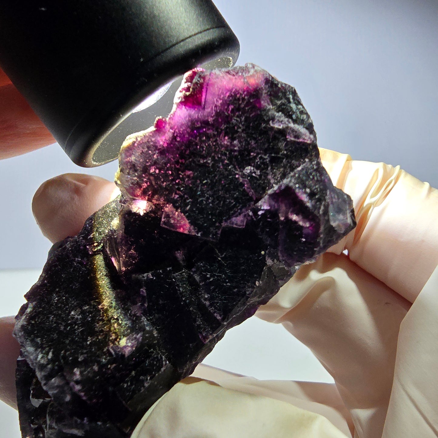 Phantom Fluorit Würfel Stufe, lila grün Okorusu, Namibia 66*39*20mm