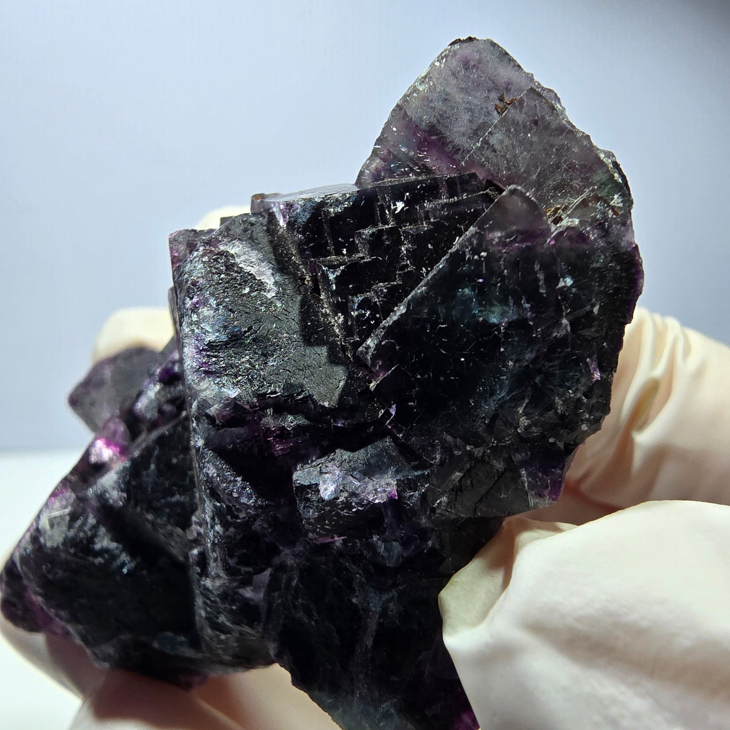 Phantom Fluorit Würfel Stufe, lila grün Okorusu, Namibia 66*39*20mm