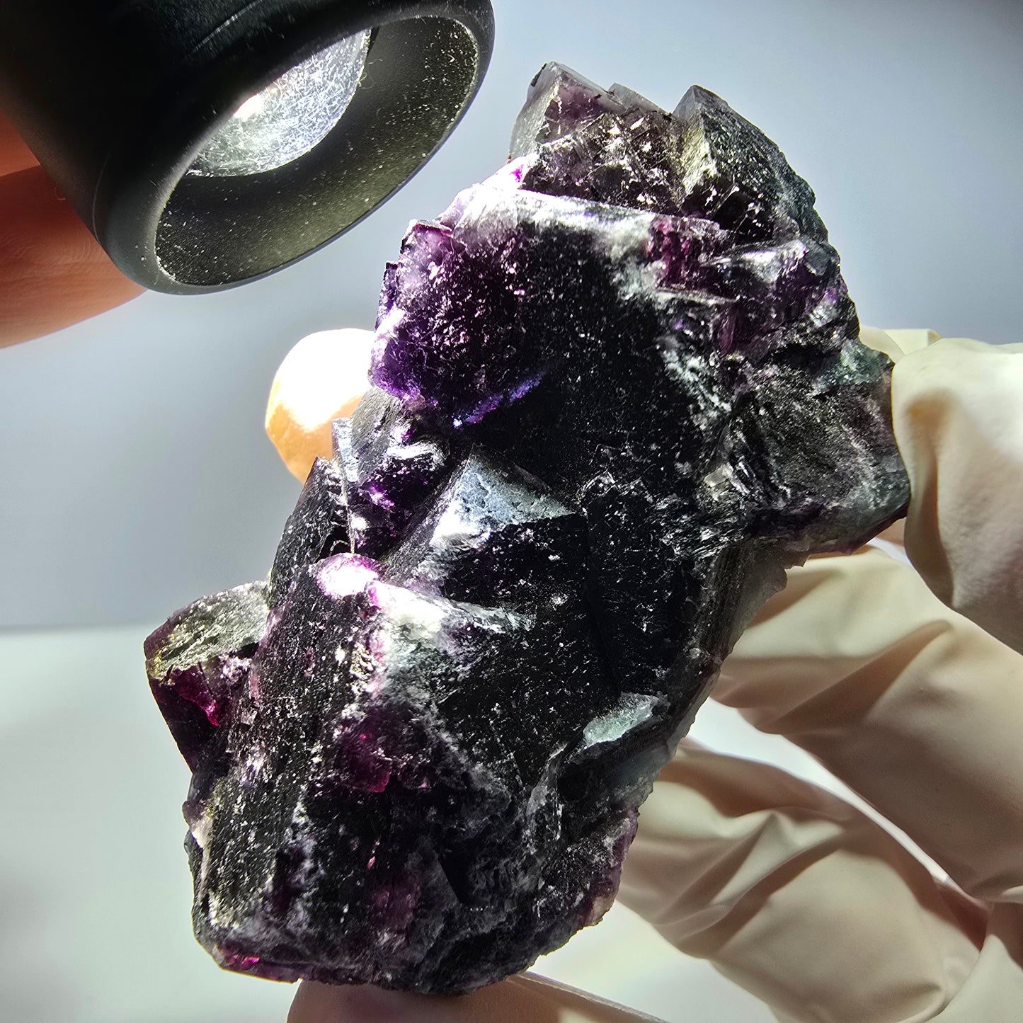 Phantom Fluorit Würfel Stufe, lila grün Okorusu, Namibia 66*39*20mm