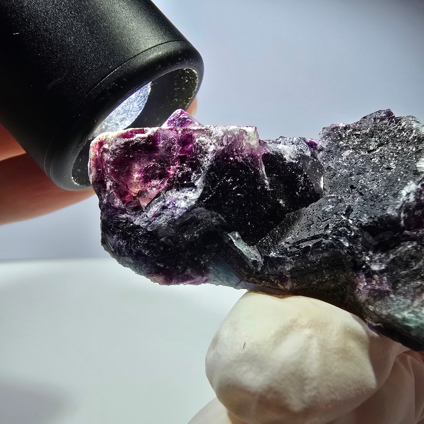 Phantom Fluorit Würfel Stufe, lila grün Okorusu, Namibia 66*39*20mm