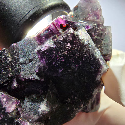 Phantom Fluorit Würfel Stufe, lila grün Okorusu, Namibia 66*39*20mm