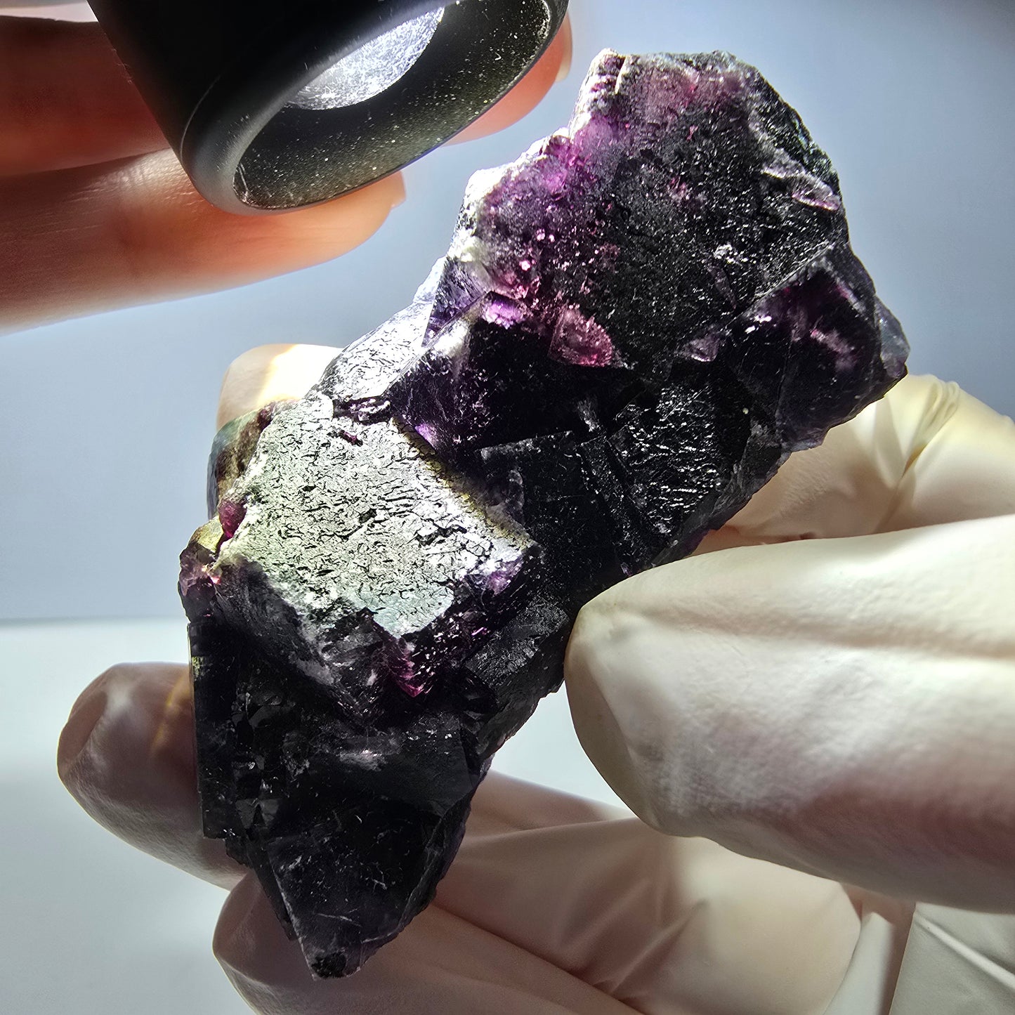 Phantom Fluorit Würfel Stufe, lila grün Okorusu, Namibia 66*39*20mm