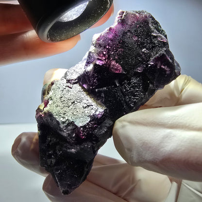 Phantom Fluorit Würfel Stufe, lila grün Okorusu, Namibia 66*39*20mm