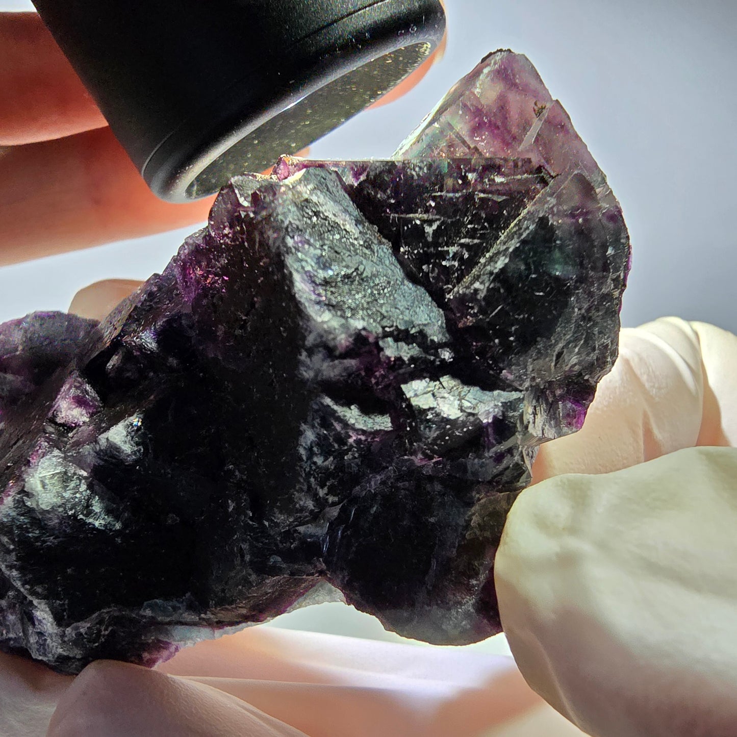 Phantom Fluorit Würfel Stufe, lila grün Okorusu, Namibia 66*39*20mm