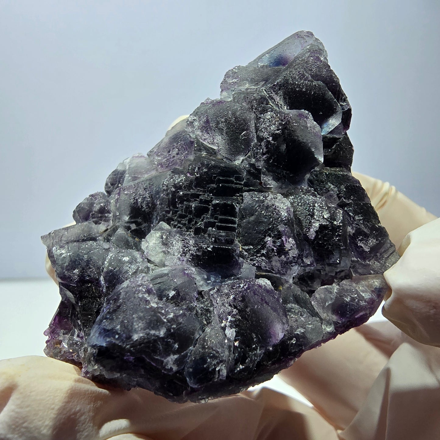Phantom Fluorit Würfel Stufe, lila grün Okorusu, Namibia 63*44*27mm