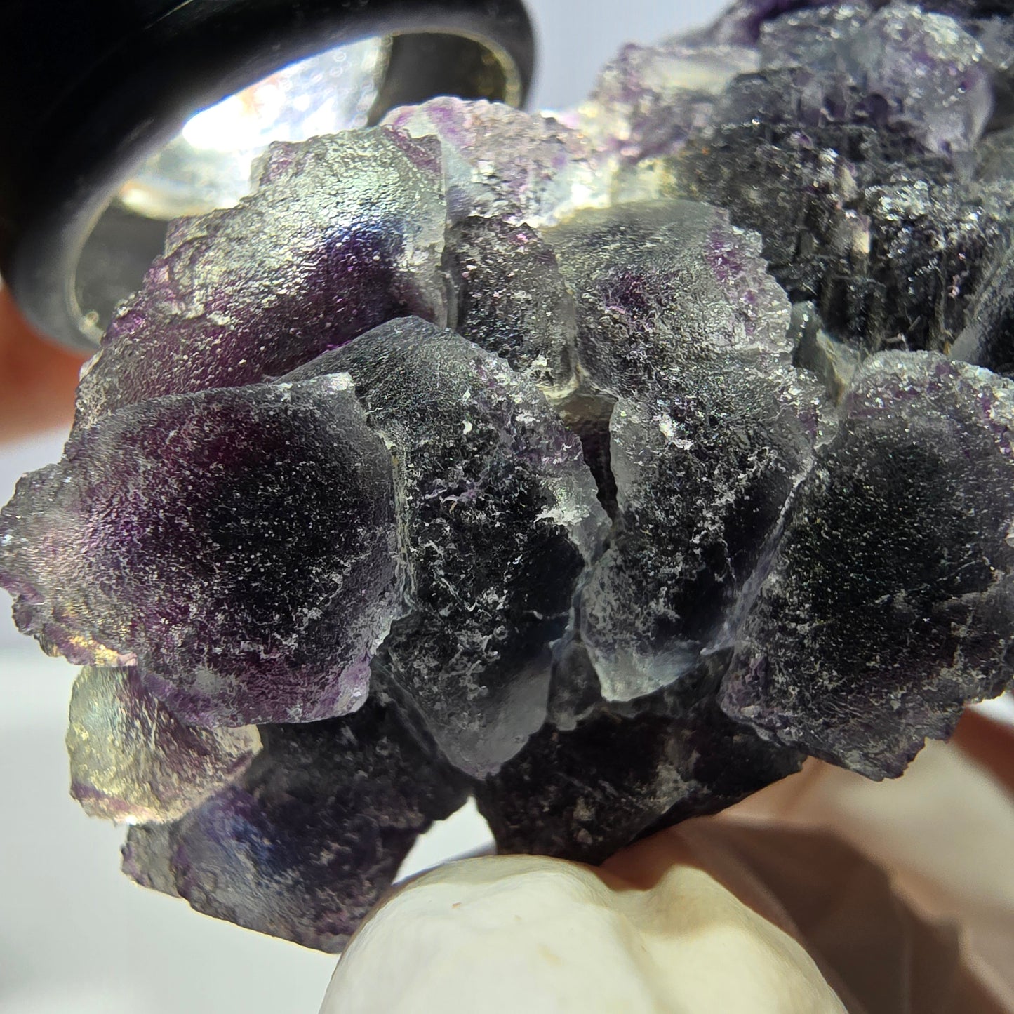 Phantom Fluorit Würfel Stufe, lila grün Okorusu, Namibia 63*44*27mm