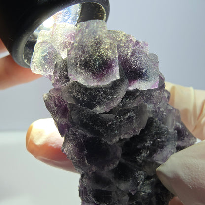 Phantom Fluorit Würfel Stufe, lila grün Okorusu, Namibia 63*44*27mm