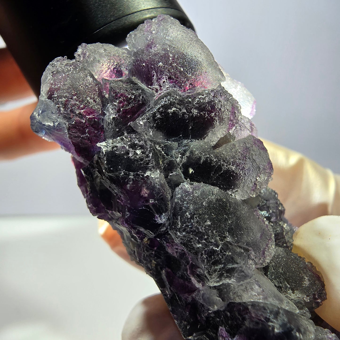 Phantom Fluorit Würfel Stufe, lila grün Okorusu, Namibia 63*44*27mm