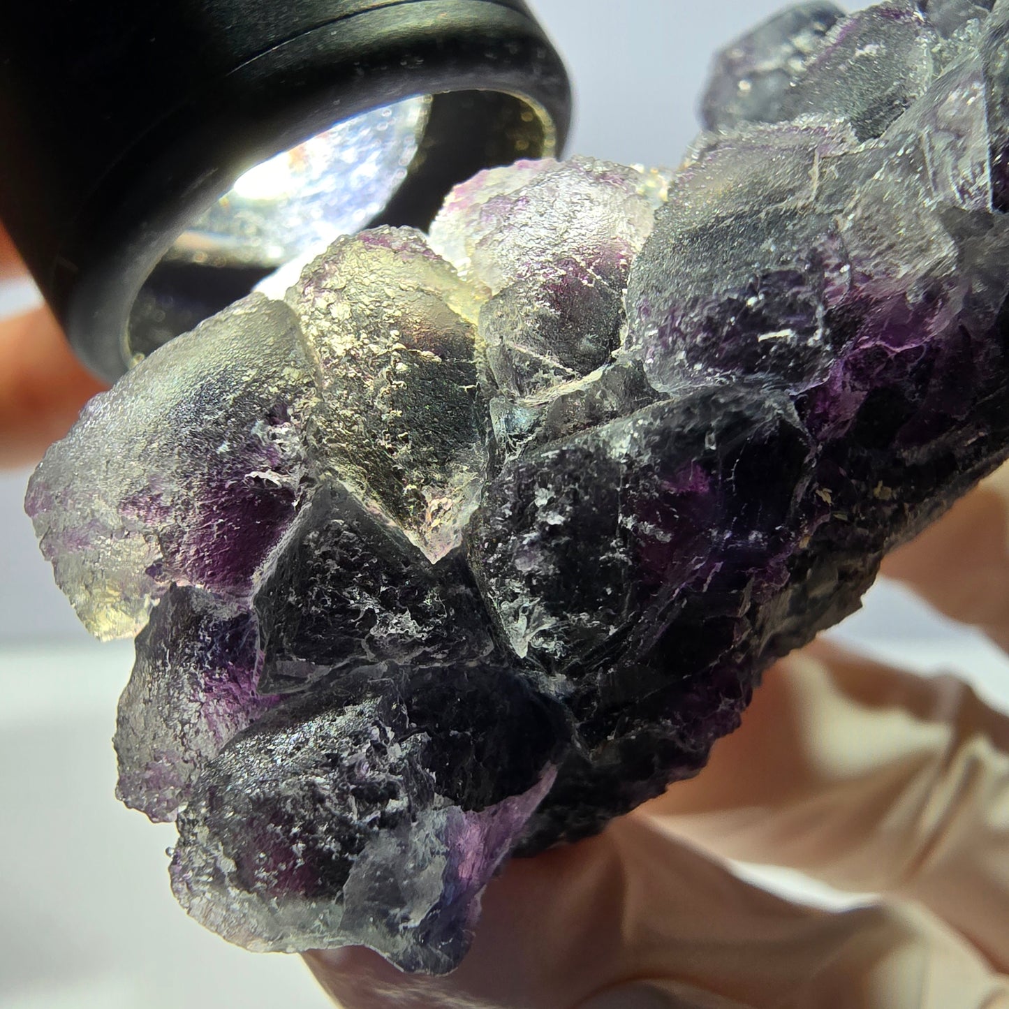 Phantom Fluorit Würfel Stufe, lila grün Okorusu, Namibia 63*44*27mm