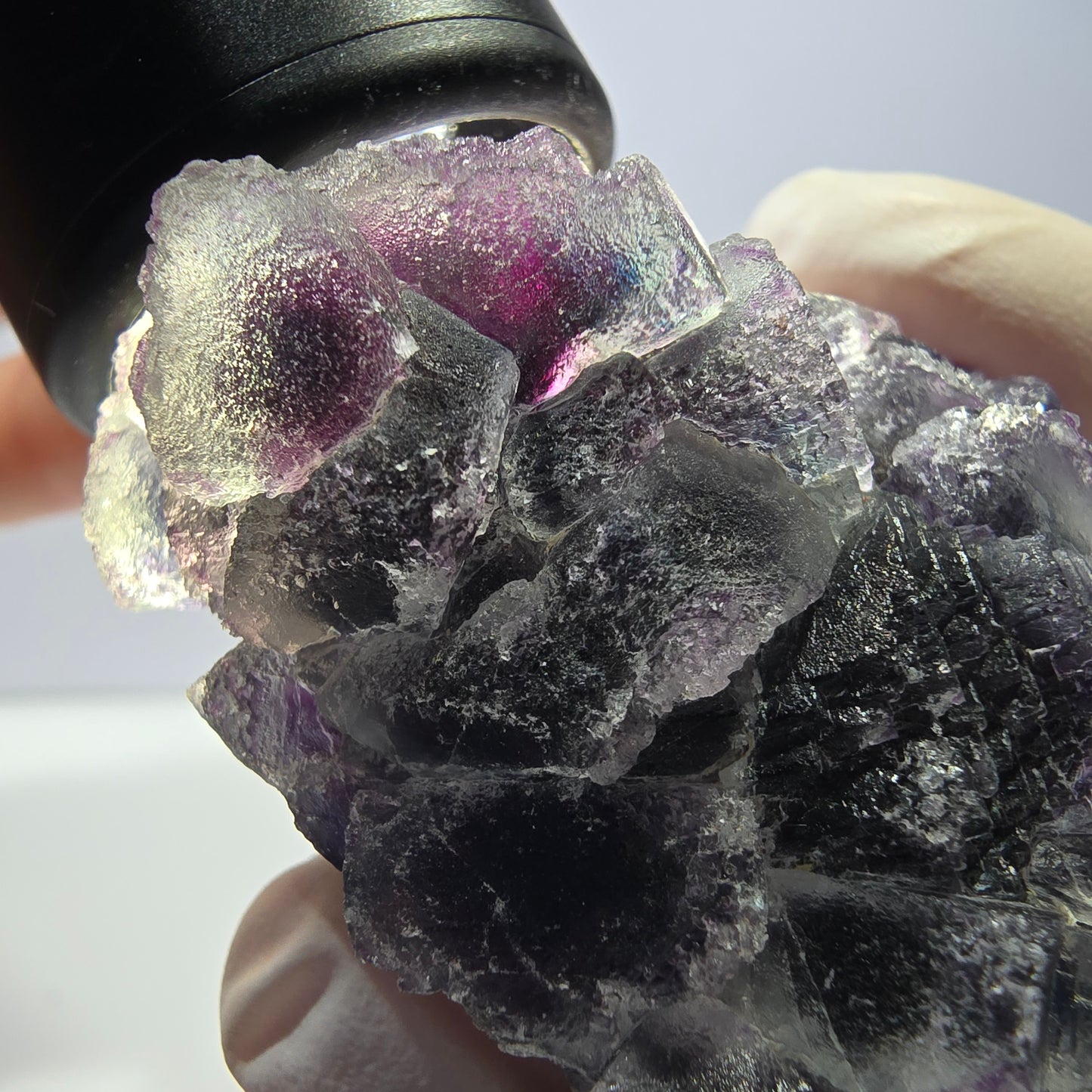 Phantom Fluorit Würfel Stufe, lila grün Okorusu, Namibia 63*44*27mm