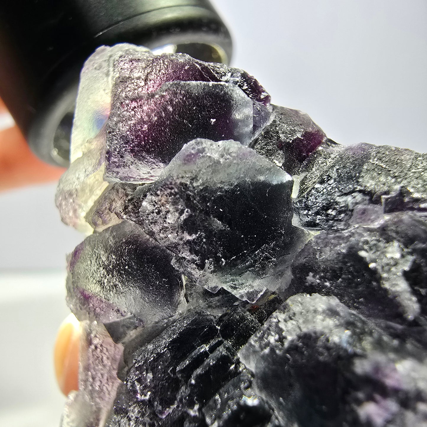 Phantom Fluorit Würfel Stufe, lila grün Okorusu, Namibia 63*44*27mm