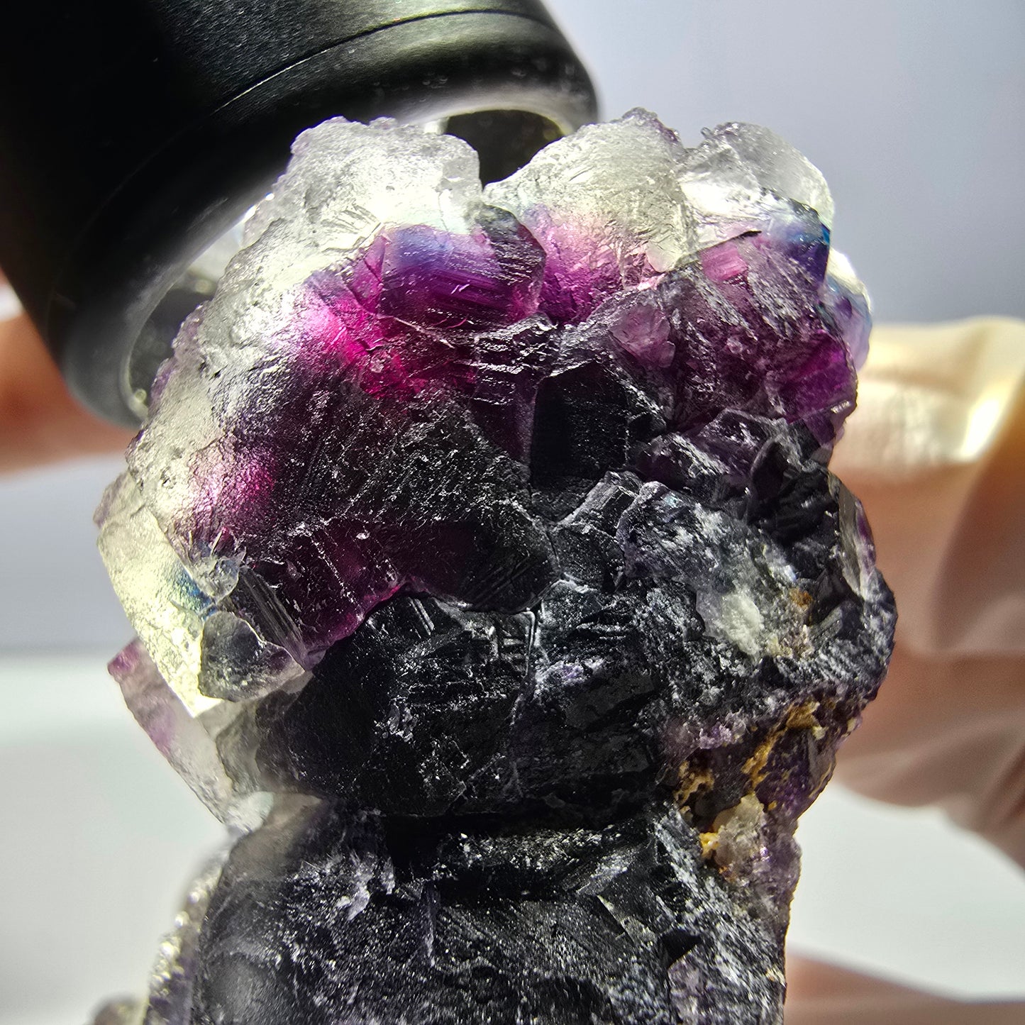 Phantom Fluorit Würfel Stufe, lila grün Okorusu, Namibia 63*44*27mm