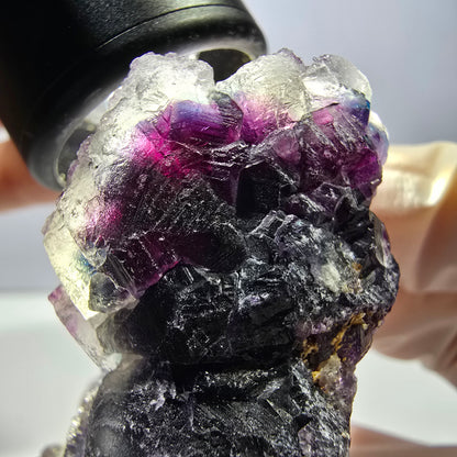 Phantom Fluorit Würfel Stufe, lila grün Okorusu, Namibia 63*44*27mm