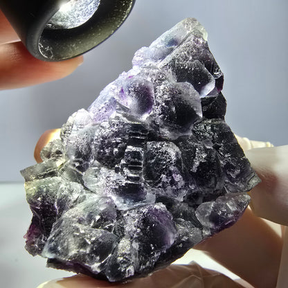 Phantom Fluorit Würfel Stufe, lila grün Okorusu, Namibia 63*44*27mm