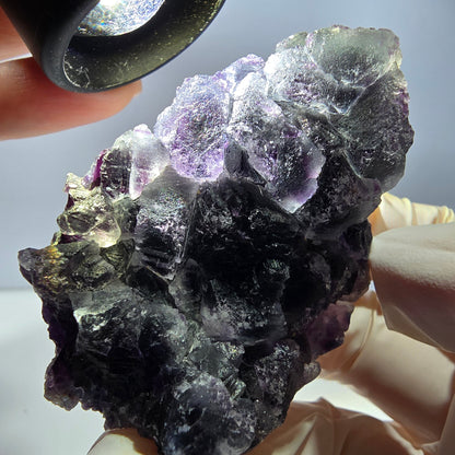 Phantom Fluorit Würfel Stufe, lila grün Okorusu, Namibia 63*44*27mm