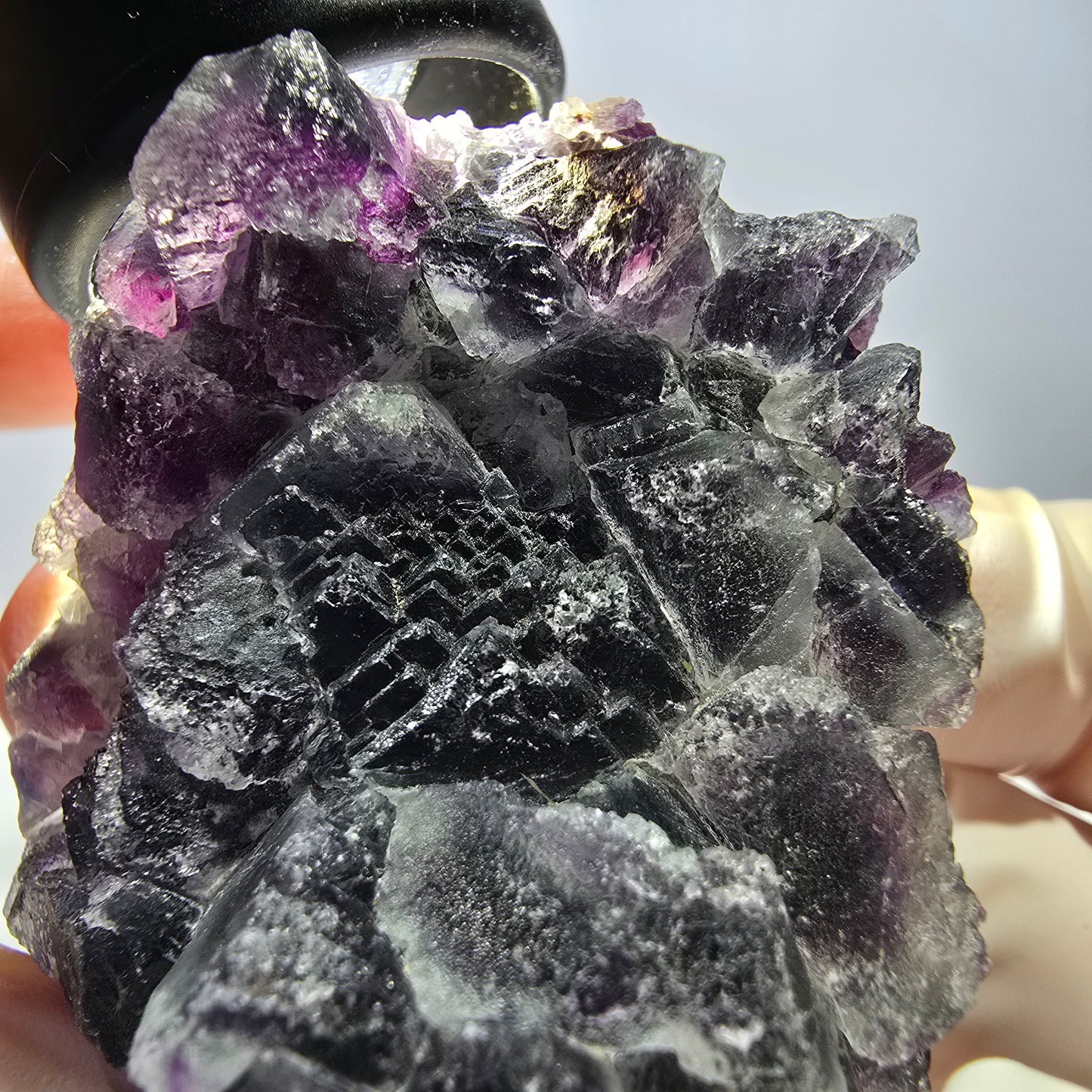 Phantom Fluorit Würfel Stufe, lila grün Okorusu, Namibia 63*44*27mm