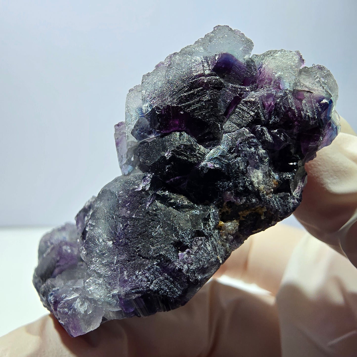 Phantom Fluorit Würfel Stufe, lila grün Okorusu, Namibia 63*44*27mm