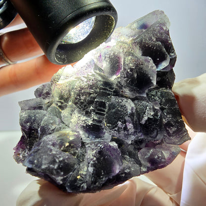 Phantom Fluorit Würfel Stufe, lila grün Okorusu, Namibia 63*44*27mm